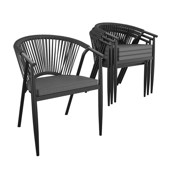 CosmoLiving by Cosmopolitan Circi Stacking Patio Dining Armchair with